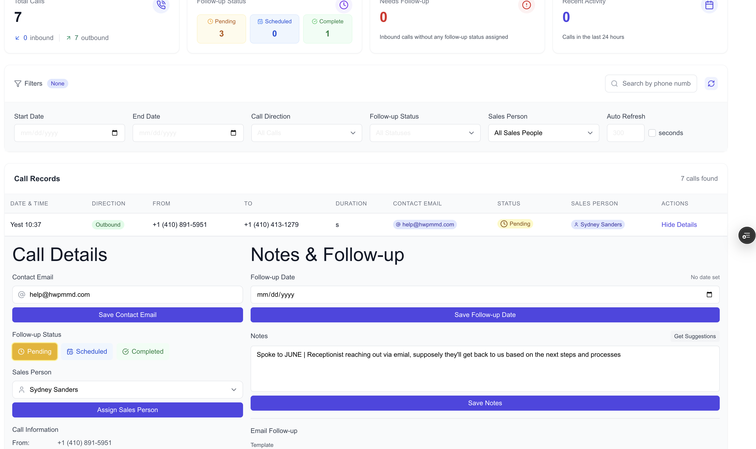 PRMNTPRO CRM Dashboard